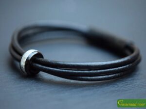 Crematie as heren gedenk armband Leder | HSLA3030