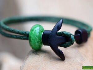 Crematie as heren gedenk armband Leder | HSLA3034