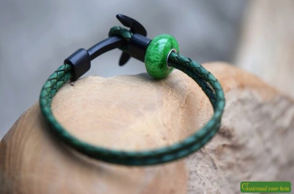 Crematie as heren gedenk armband Leder | HSLA3034 - Afbeelding 3