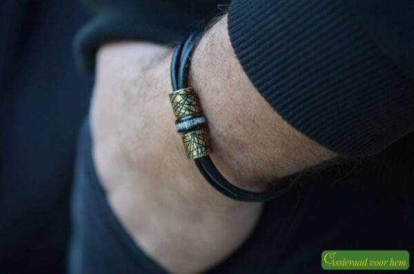 Crematie as heren gedenk armband Leder | HSLA3033 - Afbeelding 2