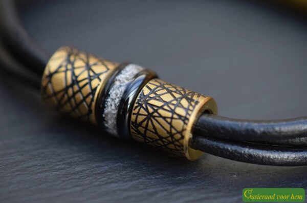Crematie as heren gedenk armband Leder | HSLA3033 - Afbeelding 3
