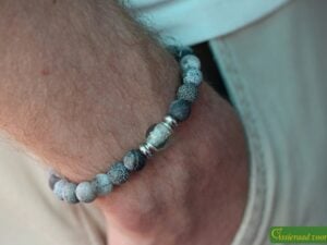 HSNA4016 | Crematie-as heren gedenk armband natuursteen