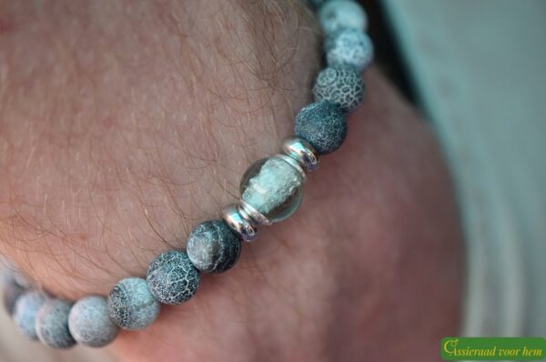 HSNA4016 | Crematie-as heren gedenk armband natuursteen - Afbeelding 5