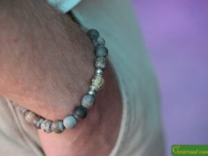 HSNA4017 | Crematie-as heren gedenk armband natuursteen