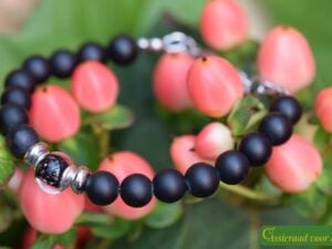 HSNA4011 | Crematie-as heren gedenk armband natuursteen