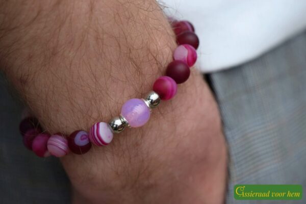 HSNA4019 | Crematie-as heren gedenk armband natuursteen