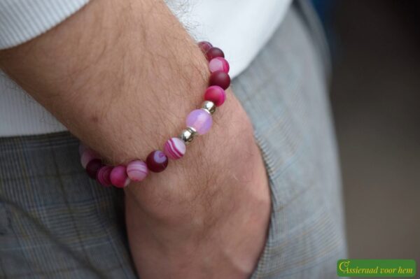 HSNA4019 | Crematie-as heren gedenk armband natuursteen - Afbeelding 4