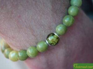 HSNA4012 | Crematie-as heren gedenk armband natuursteen