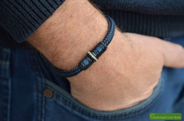 Crematie-as heren gedenk armband sailrope | HSSA1036 - Afbeelding 3