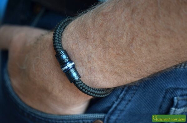 Crematie-as heren gedenk armband sailrope | HSSA1057 - Afbeelding 3
