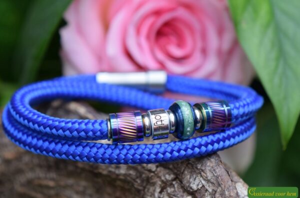 Crematie-as heren gedenk armband sailrope | HSSA1038