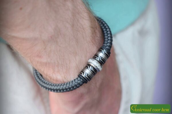 Crematie-as heren gedenk armband sailrope | HSSA1035 - Afbeelding 2