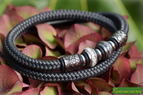 Crematie-as heren gedenk armband sailrope | HSSA1041