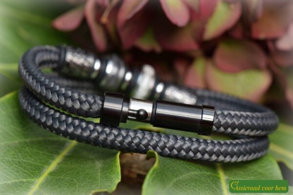 Crematie-as heren gedenk armband sailrope | HSSA1041 - Afbeelding 3