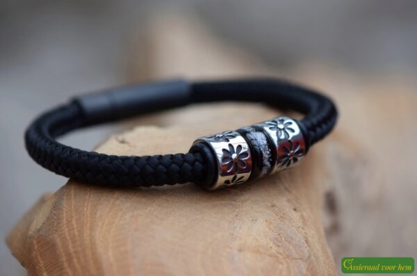 Crematie-as heren gedenk armband sailrope | HSSA1037 - Afbeelding 2