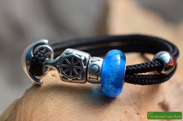 Crematie-as heren gedenk armband sailrope | HSSA1039