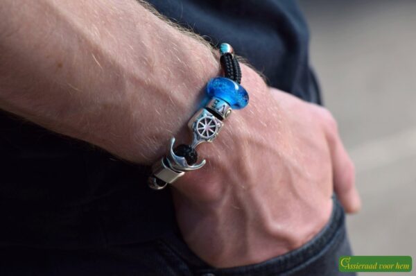 Crematie-as heren gedenk armband sailrope | HSSA1039 - Afbeelding 2