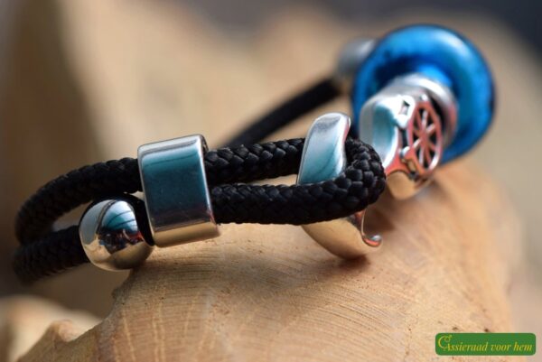 Crematie-as heren gedenk armband sailrope | HSSA1039 - Afbeelding 3