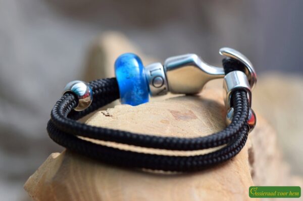 Crematie-as heren gedenk armband sailrope | HSSA1039 - Afbeelding 4