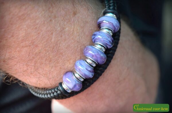 Crematie-as heren gedenk armband sailrope | HSSA1061 - Afbeelding 6