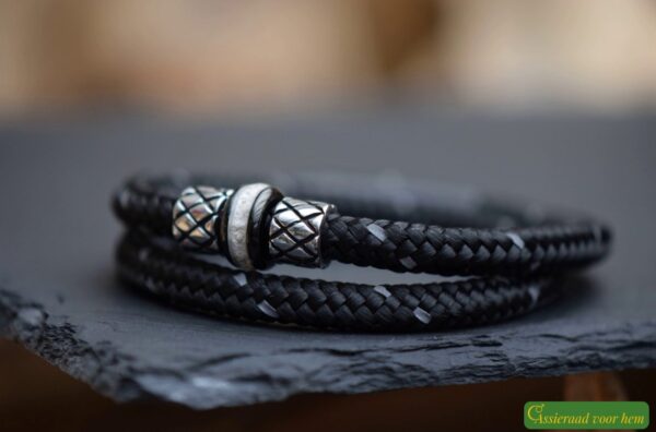 Crematie-as heren gedenk armband sailrope | HSSA1049