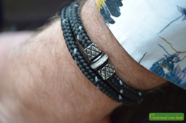 Crematie-as heren gedenk armband sailrope | HSSA1049 - Afbeelding 2