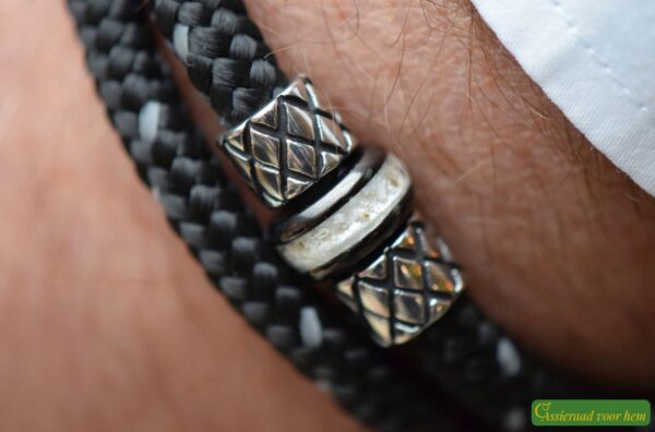 Crematie-as heren gedenk armband sailrope | HSSA1049 - Afbeelding 3