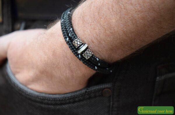 Crematie-as heren gedenk armband sailrope | HSSA1049 - Afbeelding 4