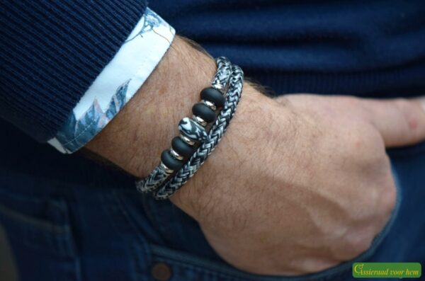 Crematie-as heren gedenk armband sailrope | HSSA1042 - Afbeelding 4