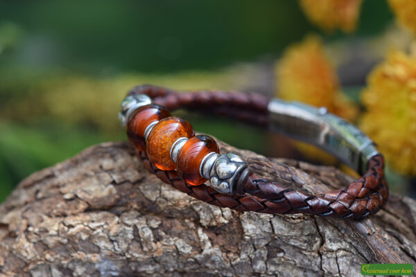 Crematie as heren gedenk armband Leder | HSLA3041 - Afbeelding 2