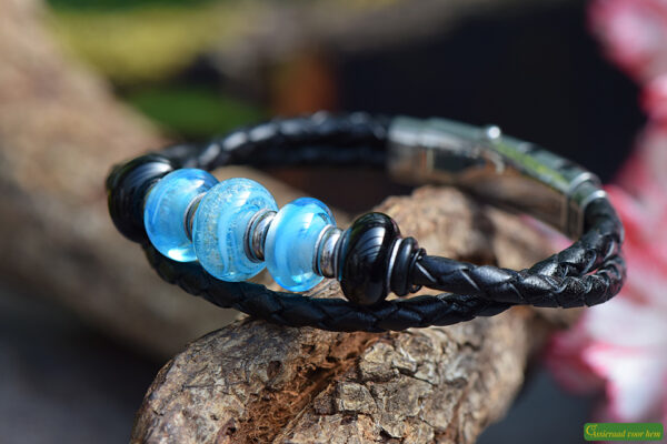 Crematie as heren gedenk armband Leder | HSLA3042 - Afbeelding 2