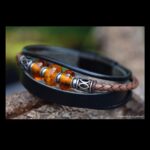 Crematie as heren gedenk armband Leder | HSLA3039