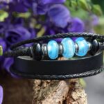 Crematie as heren gedenk armband Leder | HSLA3044