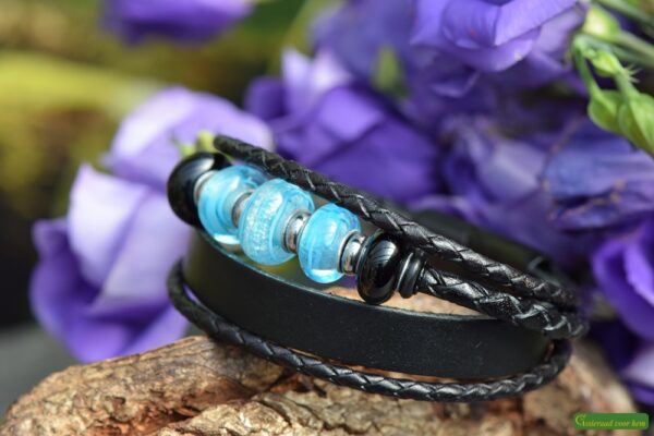 Crematie as heren gedenk armband Leder | HSLA3044 - Afbeelding 2