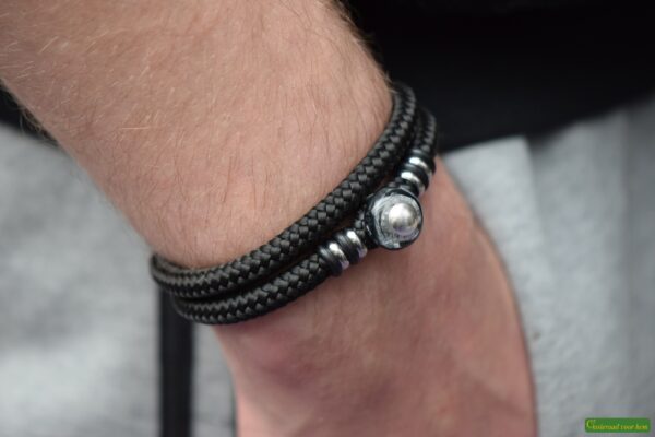 Crematie-as heren gedenk armband sailrope | HSSA1069 - Afbeelding 2