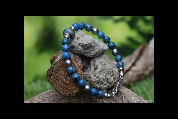 HSNA4020 | Crematie-as heren gedenk armband natuursteen