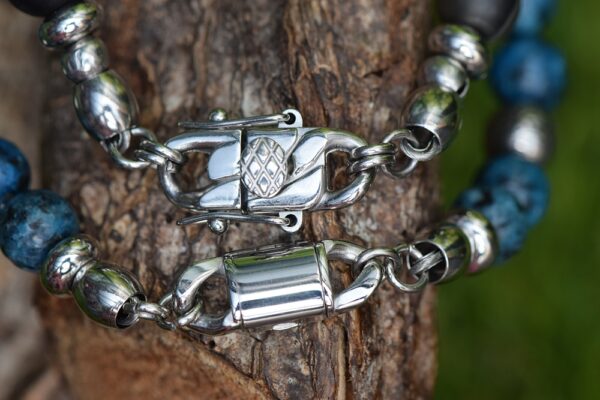 HSNA4020 | Crematie-as heren gedenk armband natuursteen - Afbeelding 3