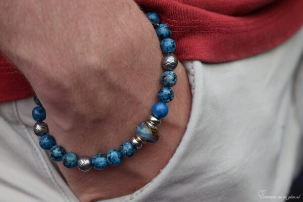 HSNA4020 | Crematie-as heren gedenk armband natuursteen - Afbeelding 6